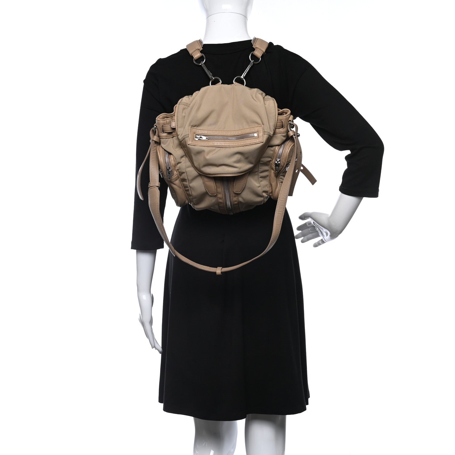Alexander Wang Lambskin Nylon Mini Marti Backpack Khaki 2 of 8