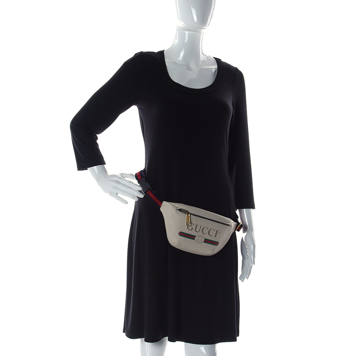 Gucci Grained Calfskin Small Logo Belt Bag White 3 of 11
