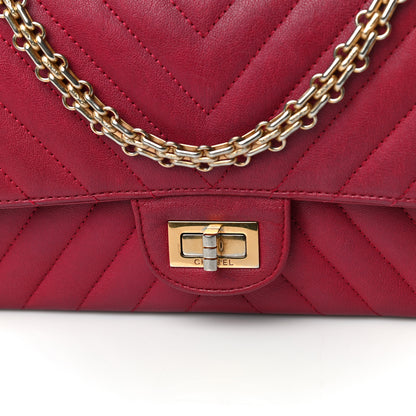 Chanel Calfskin Chevron Quilted 2.55 Reissue 225 Flap Red 23 of 25