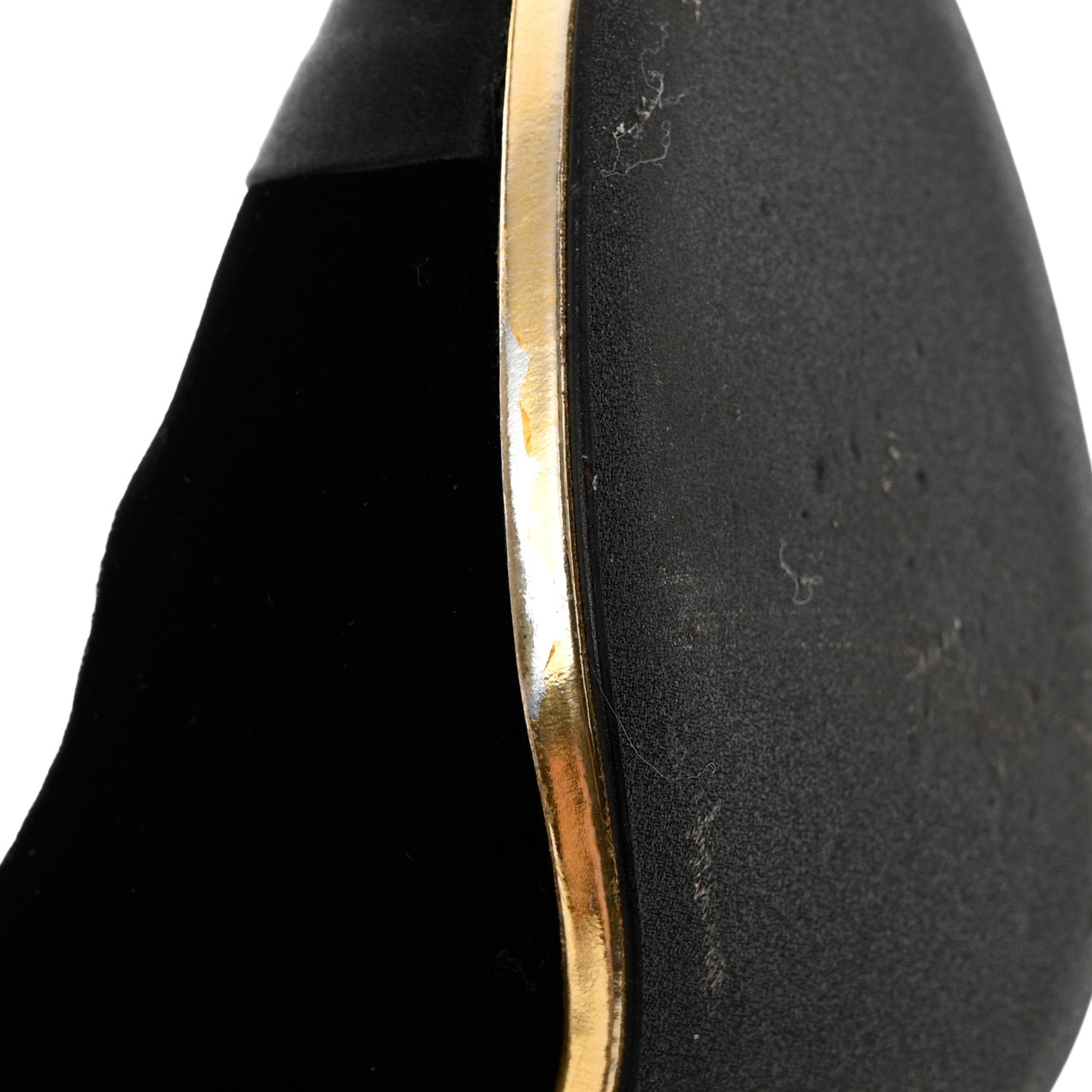 Velvet Satin Cap Toe Pearl Pumps 38 Black