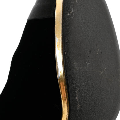 Chanel Velvet Satin Cap Toe Pearl Pumps 38 Black 11 of 13
