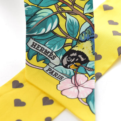Hermes Silk Jungle Love Love Twilly Jaune Vif Canard 4 of 5