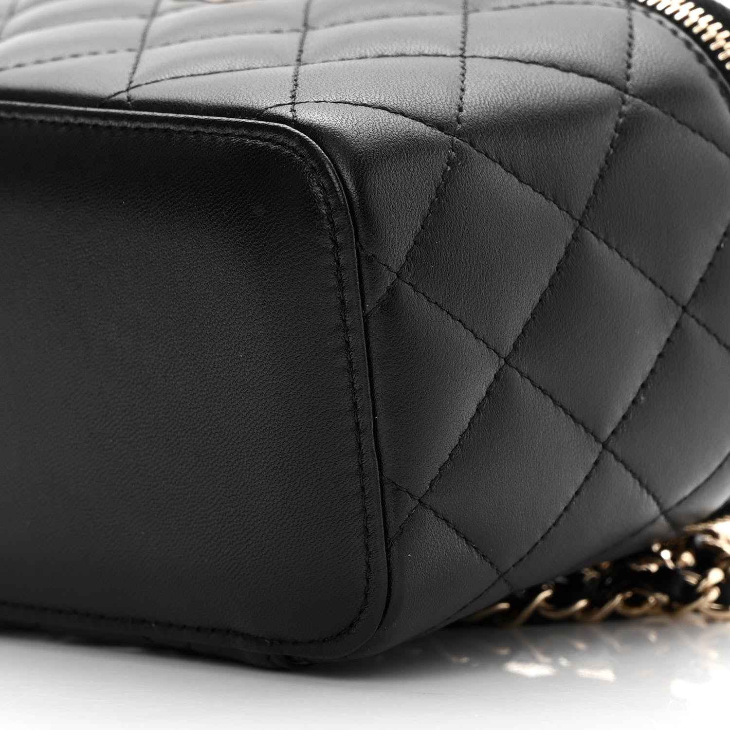 Chanel Lambskin Quilted Small Top Handle Vanity Case With Chain Black 9 of 11