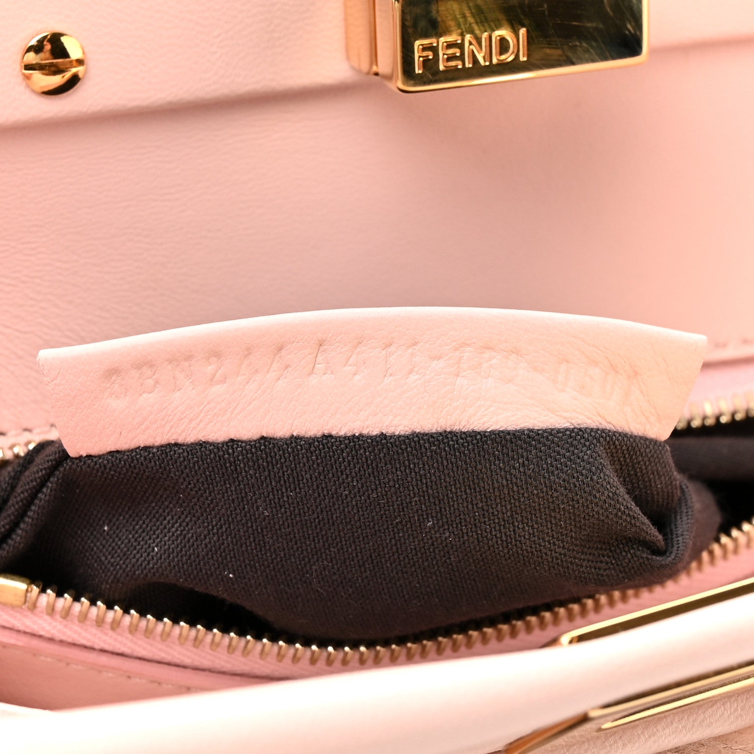 Fendi Shearling Nappa Macro FF 1974 Mini Peekaboo Iconic Satchel White Ice Cuoio Miele Scuro 8 of 11