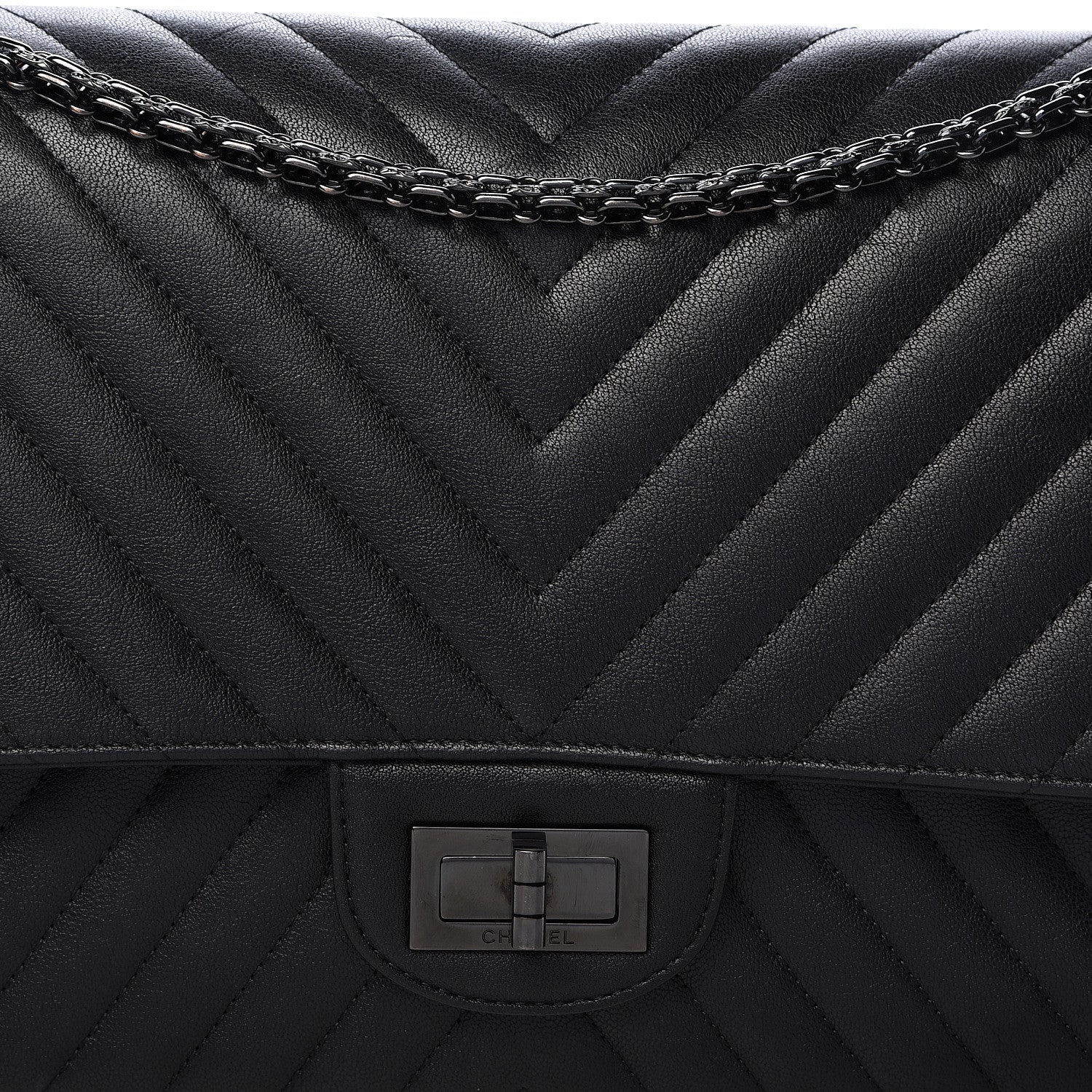 Chanel Sheepskin Chevron Quilted 2.55 Reissue 227 Flap So Black 10 of 18