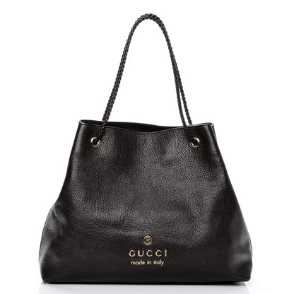 Gucci Calfskin Large Gifford Braided Handle Tote Dark Brown 1 of 7
