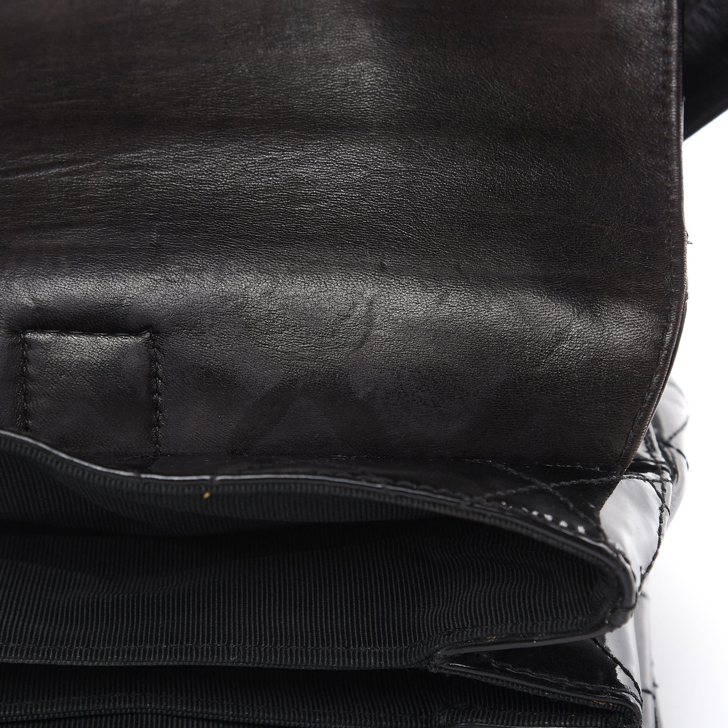 Patent Quilted Backpack Black