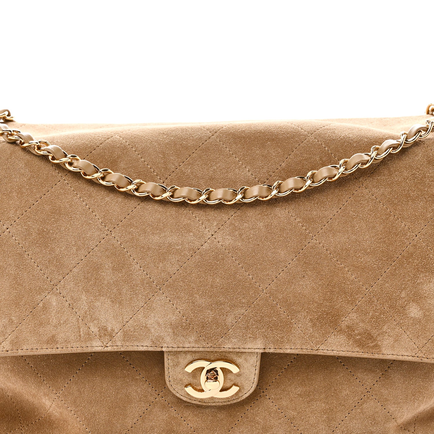 Chanel Suede Calfskin Souplissimo Maxi Flap Dark Beige 8 of 10