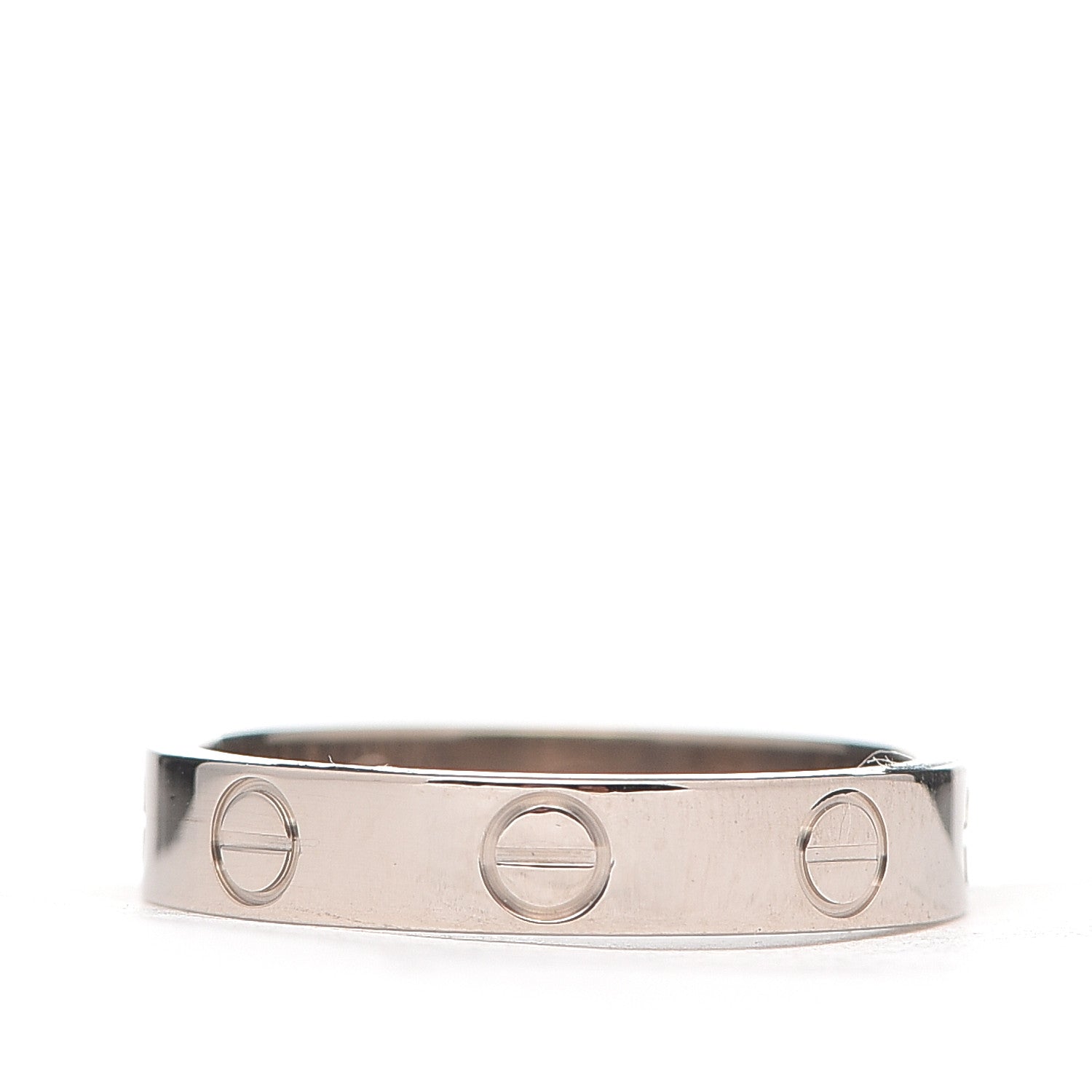 Cartier 18K White Gold 3.5mm LOVE Wedding Band Ring 51 5.75 3 of 5