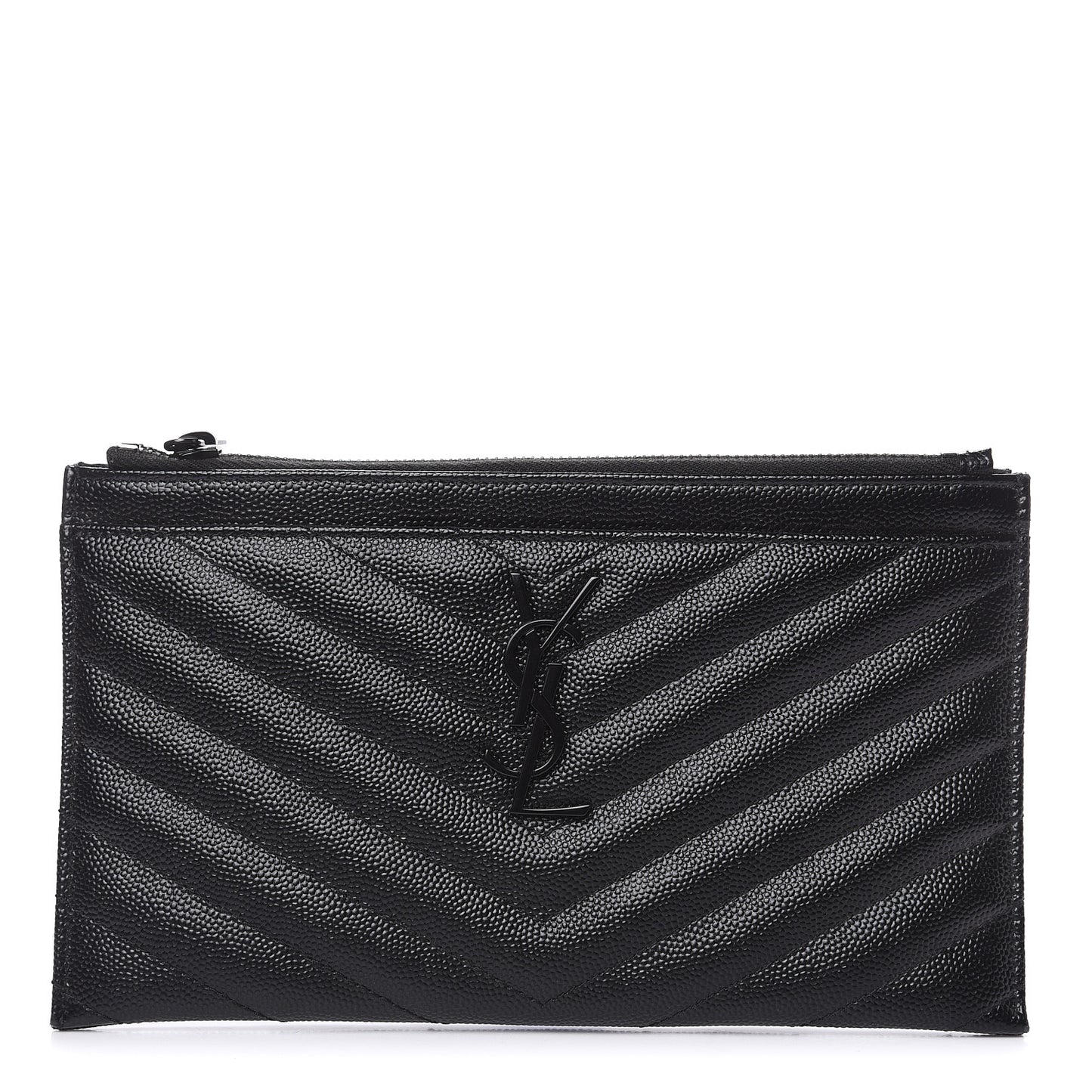 Grain De Poudre Chevron Monogram Bill Pouch Black