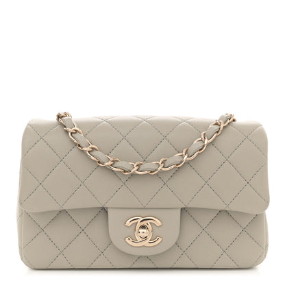 Chanel Lambskin Quilted Mini Rectangular Flap Grey 1 of 11