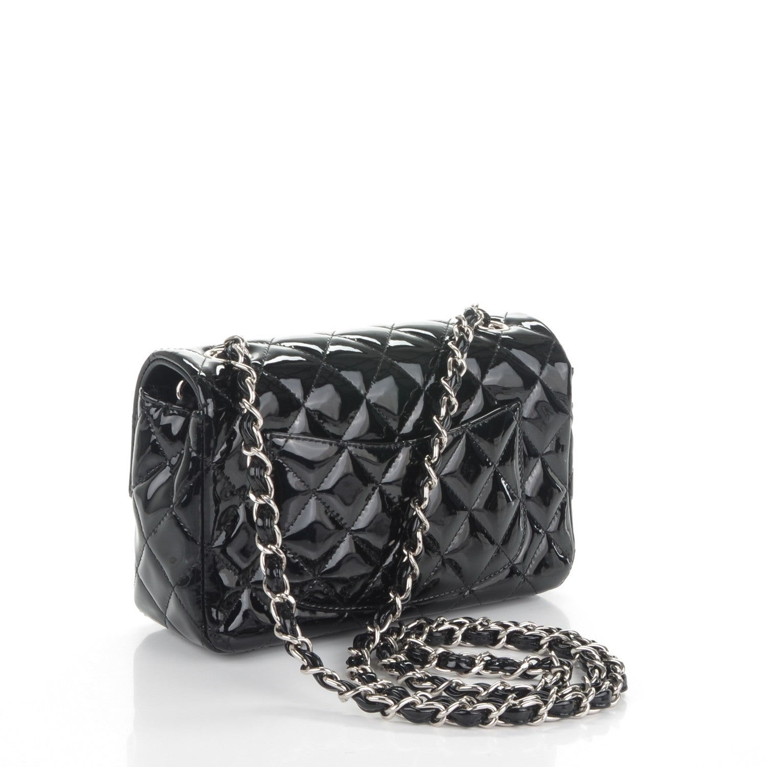 Chanel Patent Calfskin Quilted Mini Rectangular Flap Black 3 of 7