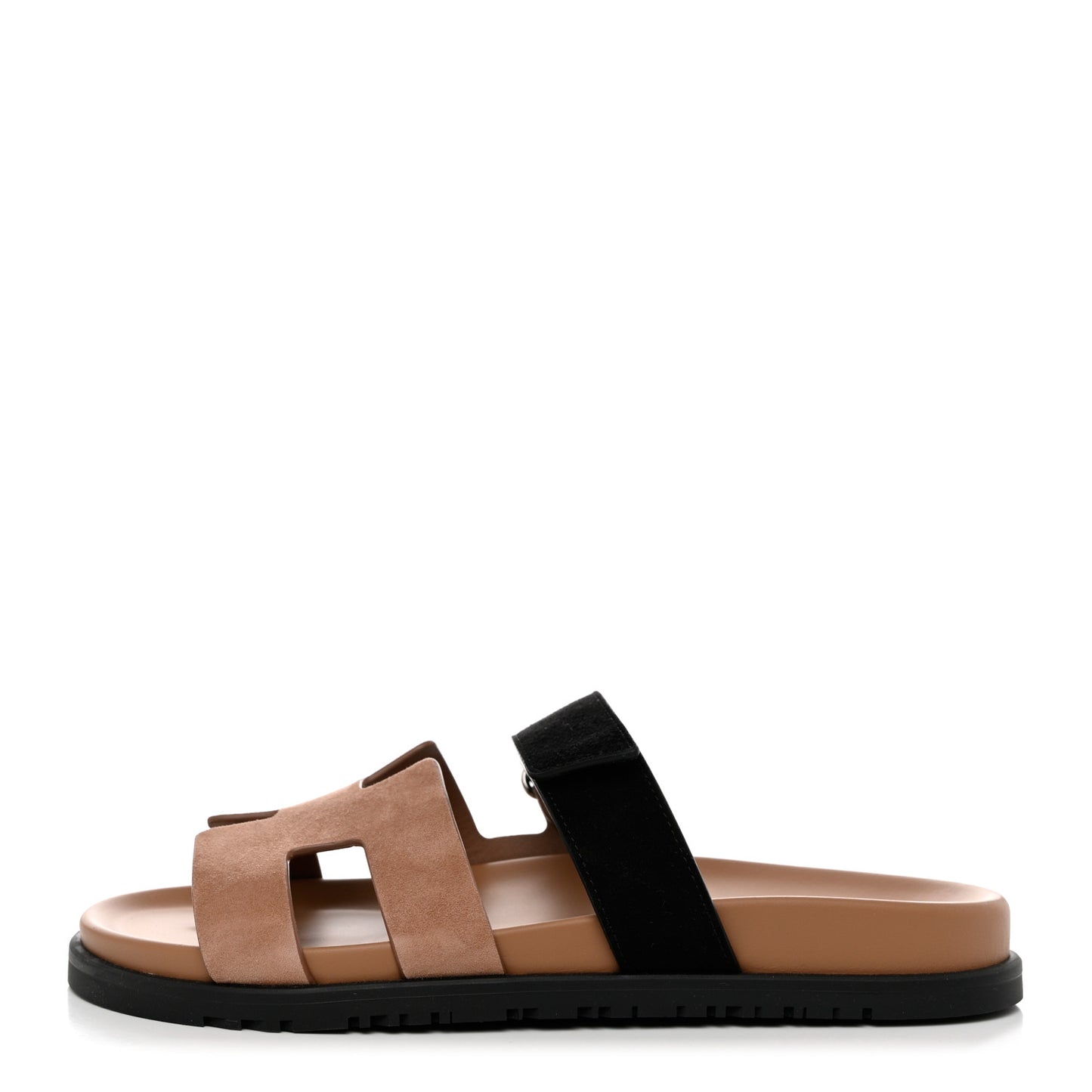 Suede Goatskin Womens Chypre Sandals 40 Beige Black