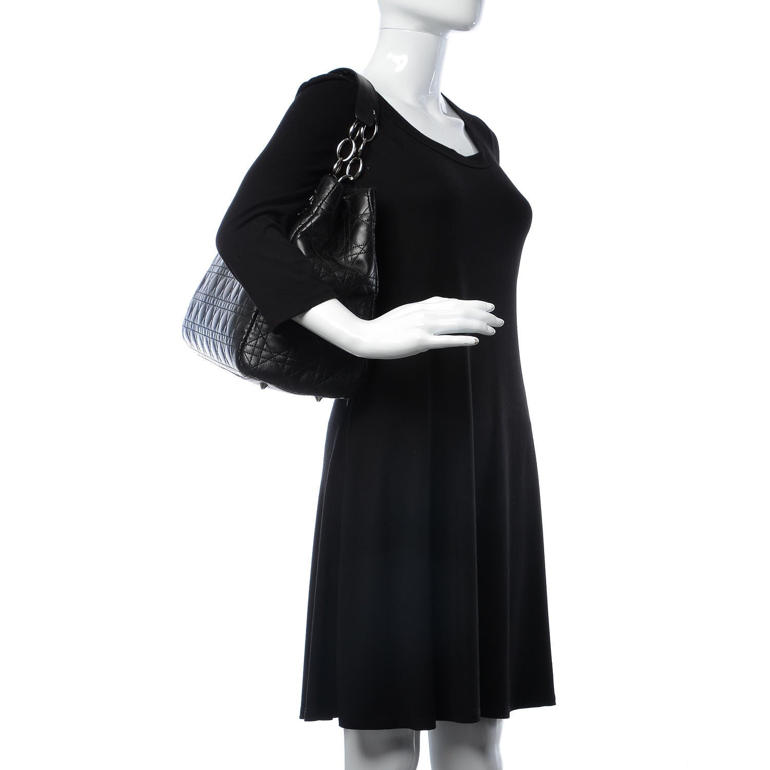Christian Dior Lambskin Cannage Large Dior Soft Shopping Tote Black 2 of 10