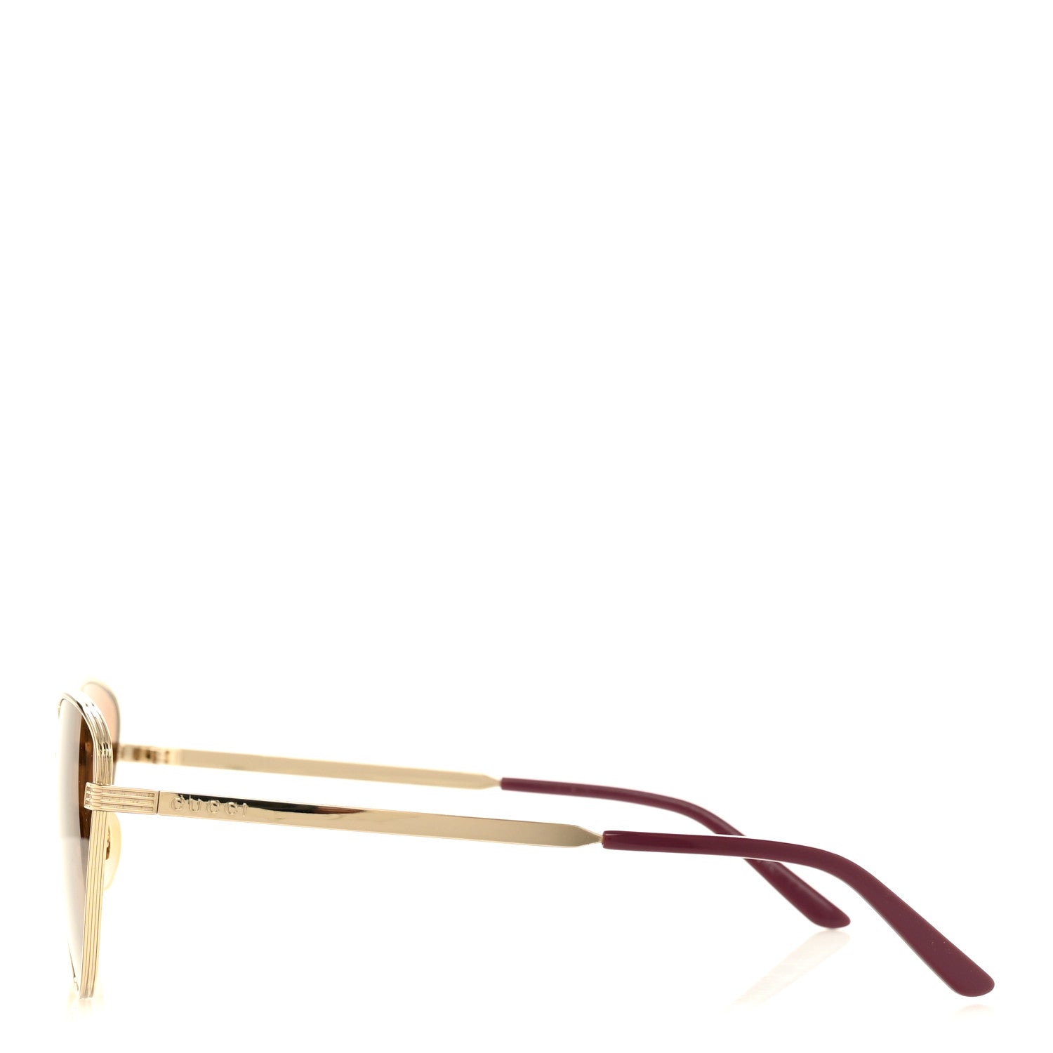 Gucci Metal Cat Eye Sunglasses Gold Purple 3 of 7