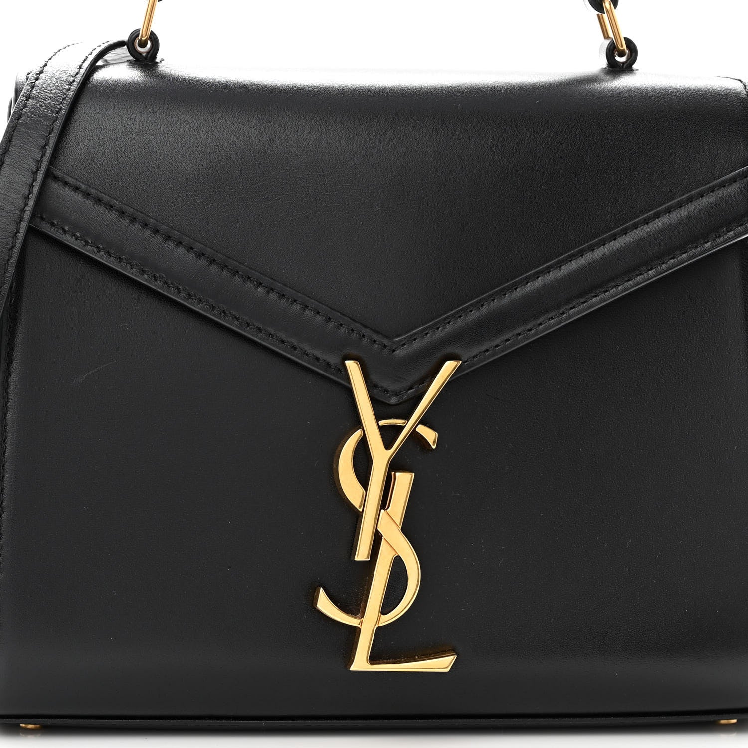 Saint Laurent Calfskin Mini Classic Monogram Cassandra Top Handle Black 7 of 9
