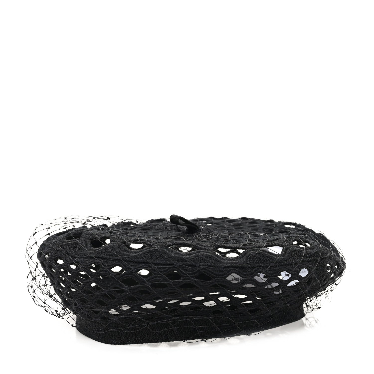 Christian Dior Mesh Arty Veil Beret 58 Black 1 of 8