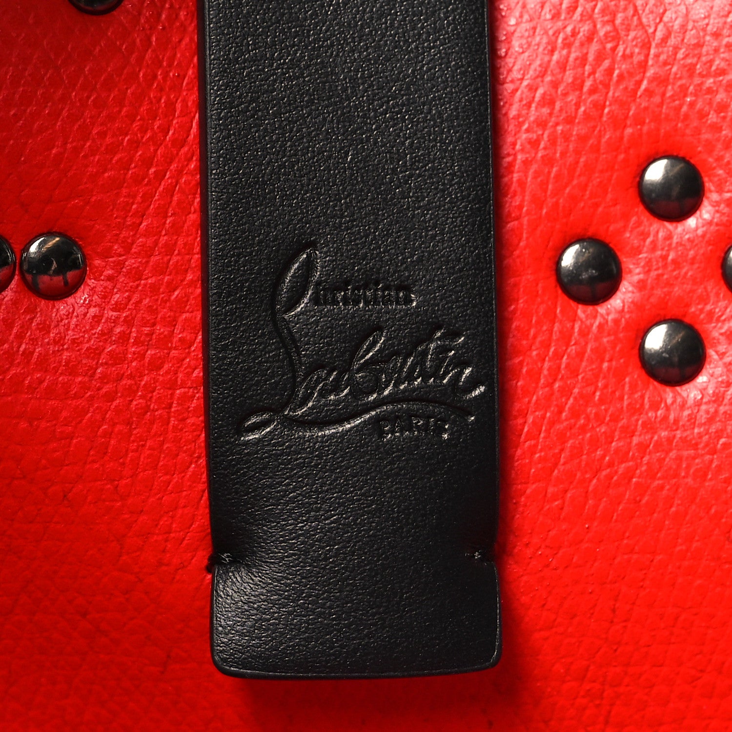 Christian Louboutin Calfskin Empire Spike Studded East West Cabata Tote Black 7 of 11