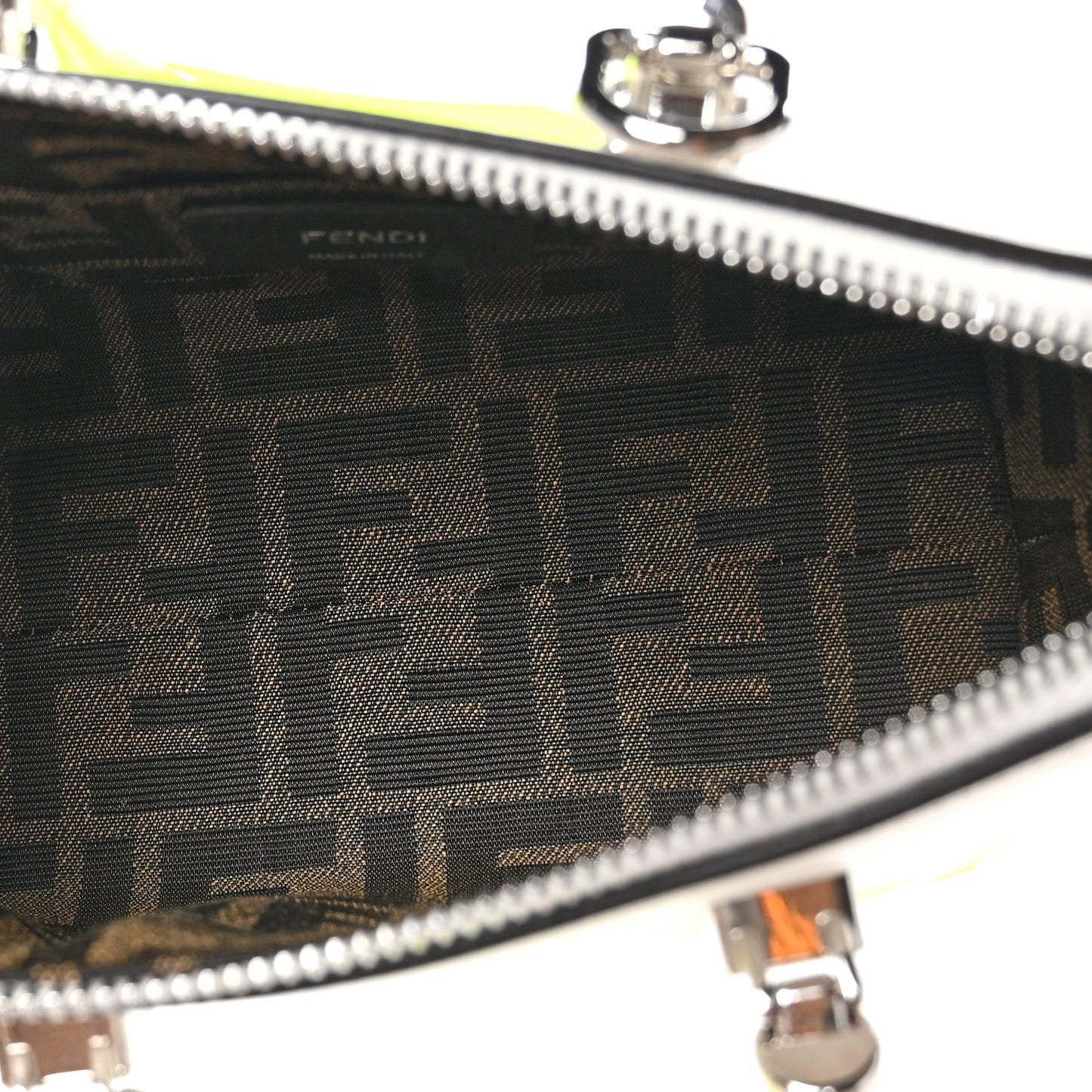 Vitello King Plexiglass Logo Embossed Mini By The Way Top Handle Boston Bag White Yellow