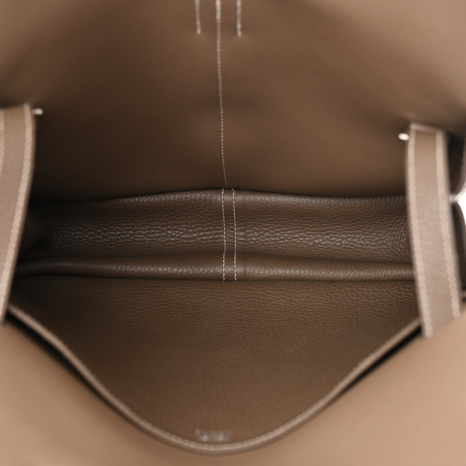 Hermes Taurillon Clemence Halzan 31 GM Etoupe 5 of 11