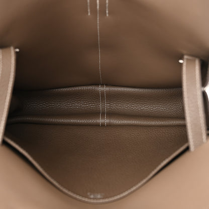 Hermes Taurillon Clemence Halzan 31 GM Etoupe 5 of 11