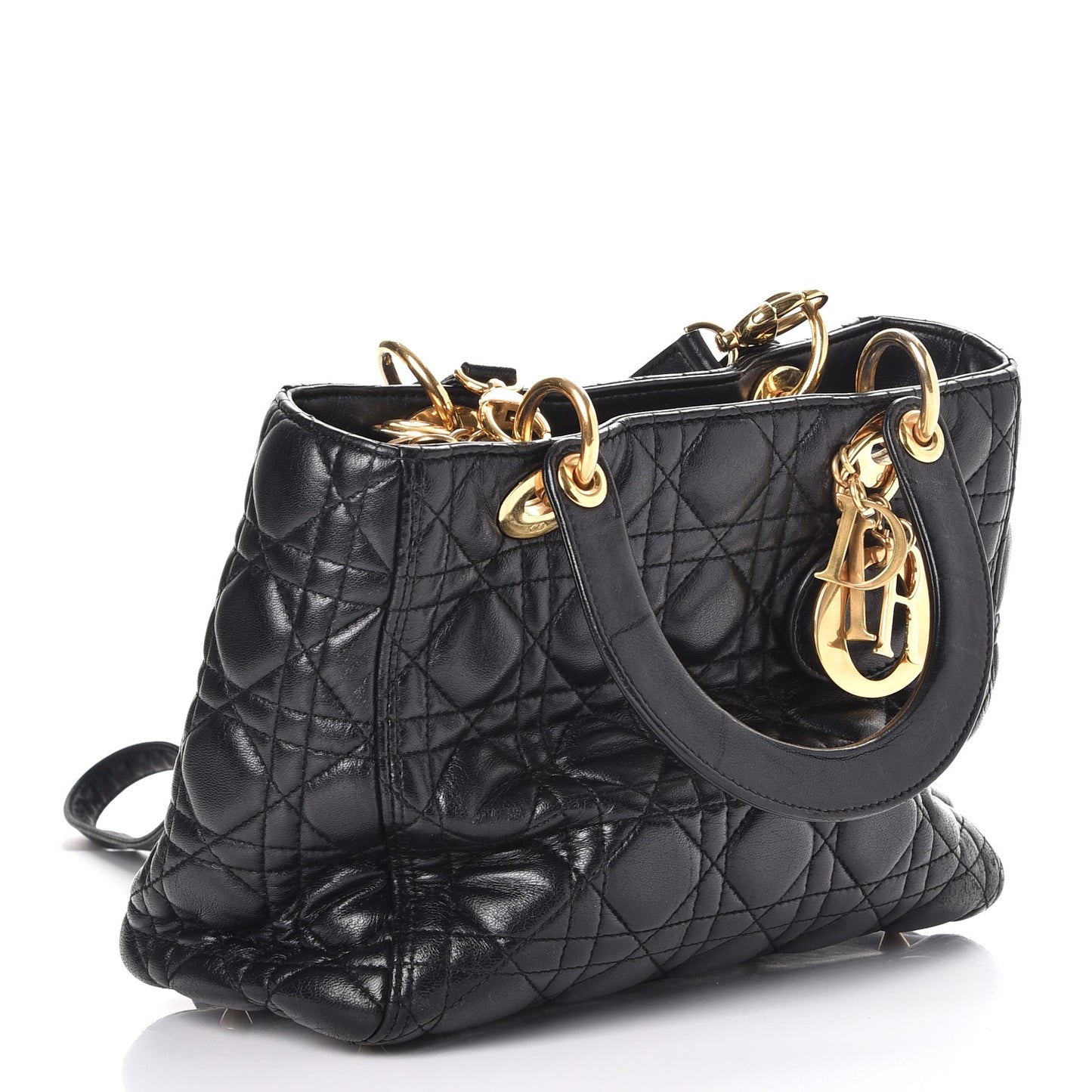 Lambskin Cannage Medium Lady Dior Black