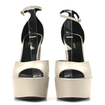Saint Laurent New Belfagor Jodie 95 Platform Sandals 40 Pearl 3 of 13