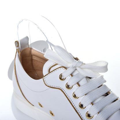 Christian Louboutin Calfskin Spikes Womens Rush Flat Sneakers 39 White Gold 9 of 9
