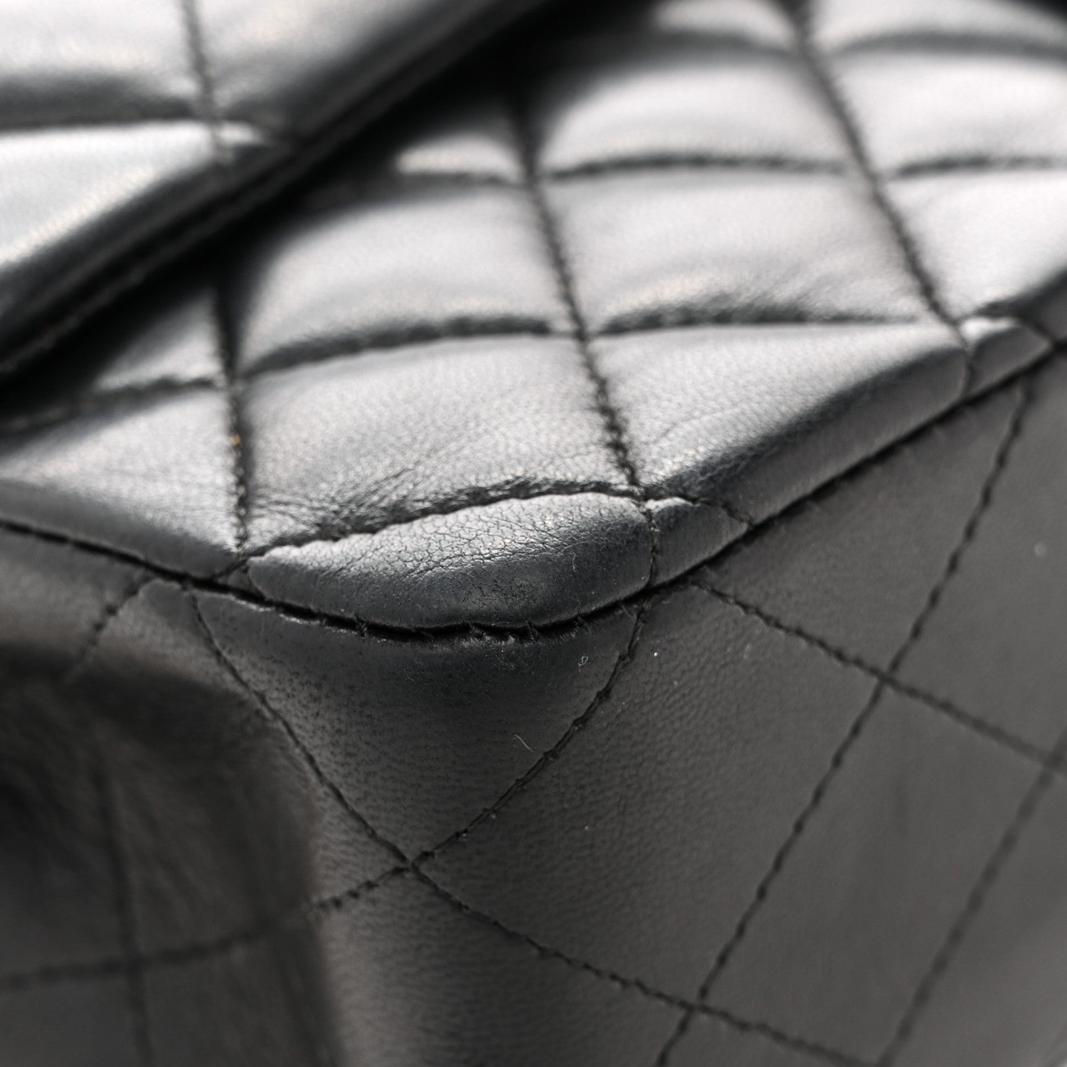 Chanel Lambskin Quilted Medium Double Flap Black 12 of 14
