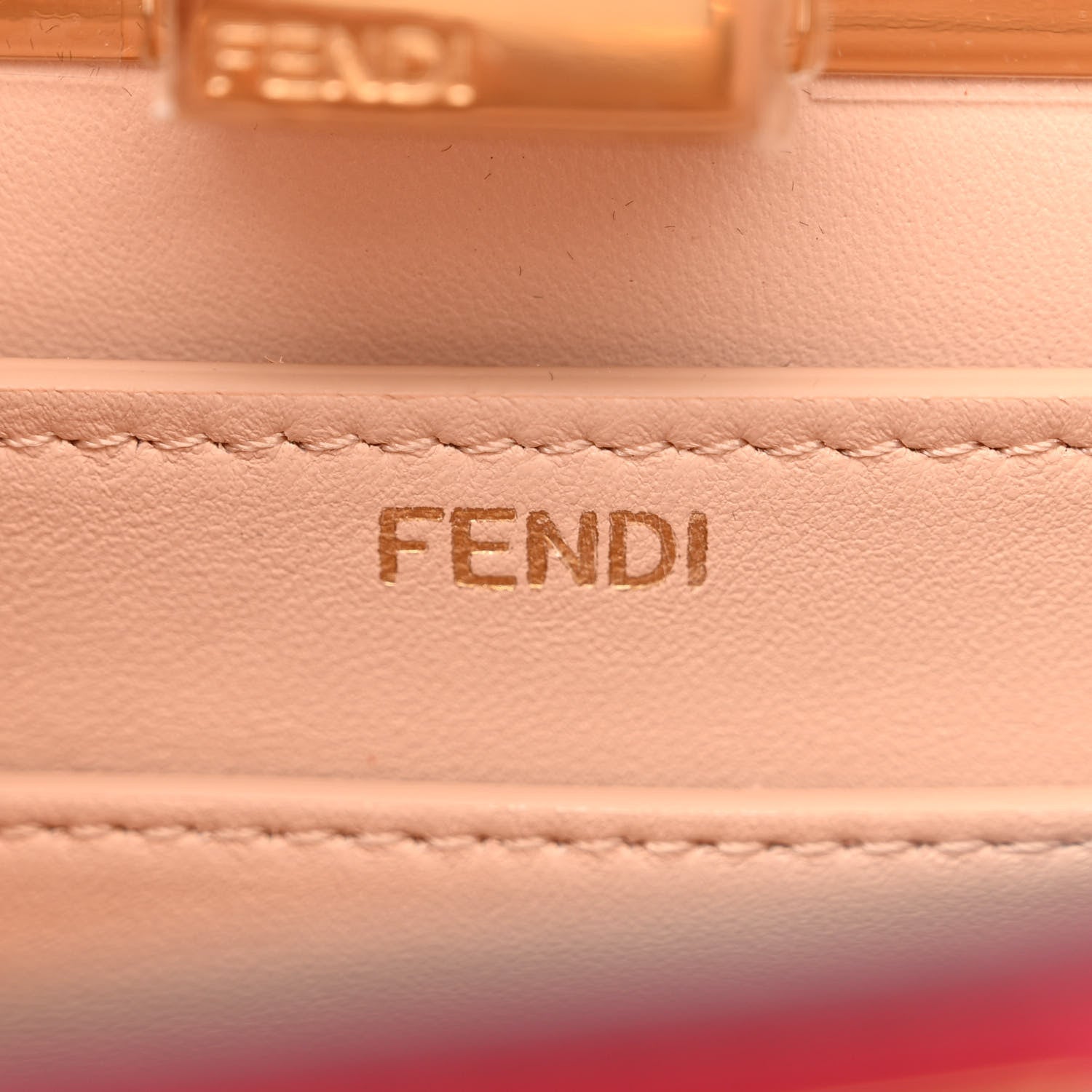 Fendi Vitello Seta Shiny Nappa Small Peekaboo I SEE U Satchel Lampone Light Rose 7 of 12