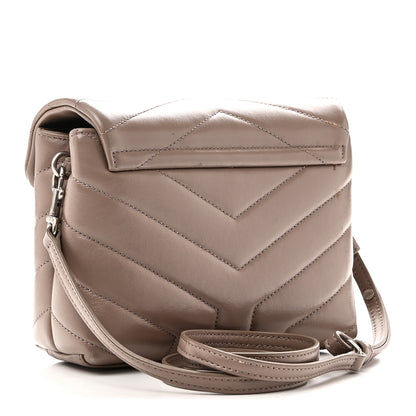 Saint Laurent Calfskin Y Quilted Monogram Toy Loulou Crossbody Bag Mink 3 of 12