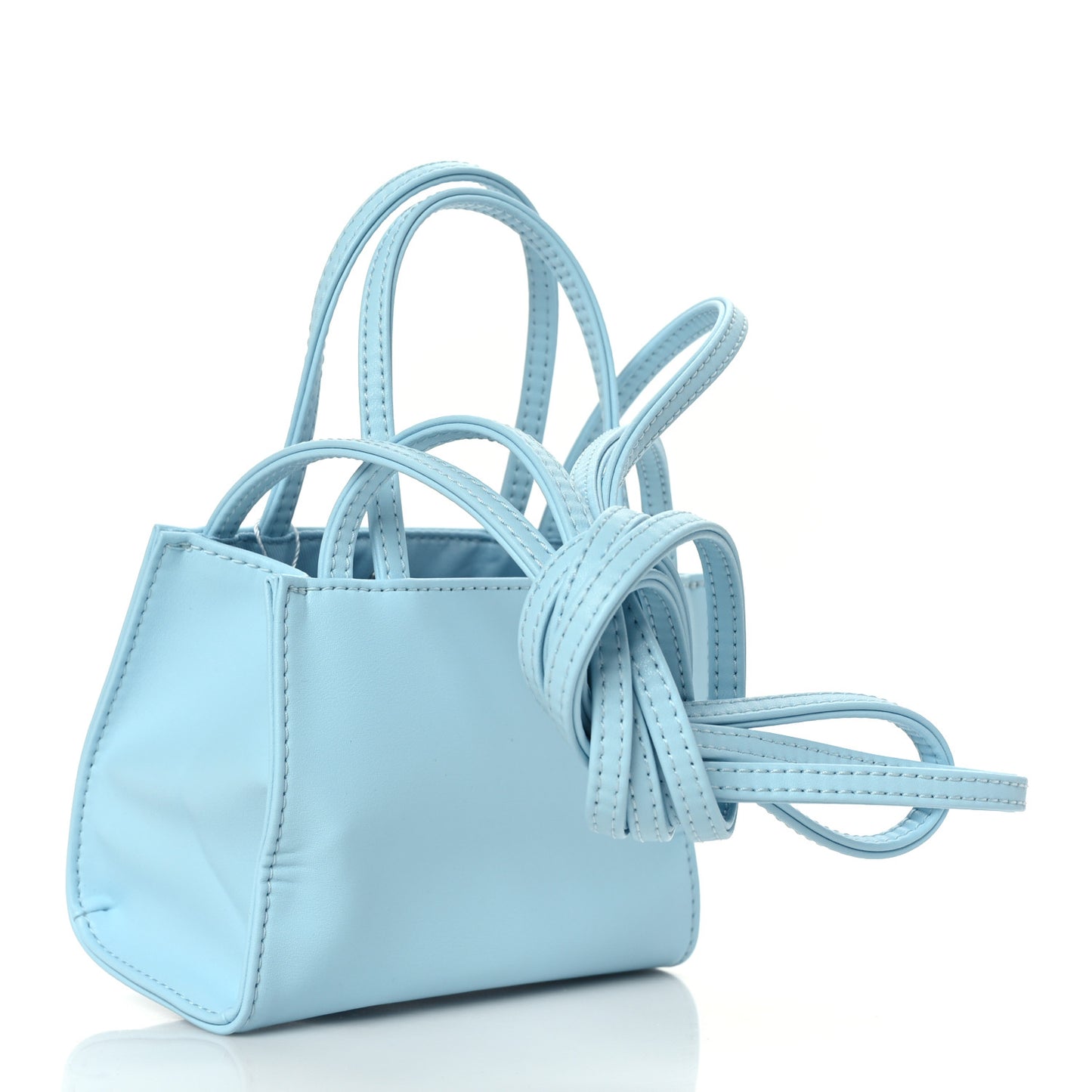 Vegan Leather Small Shopping Bag Pool Blue