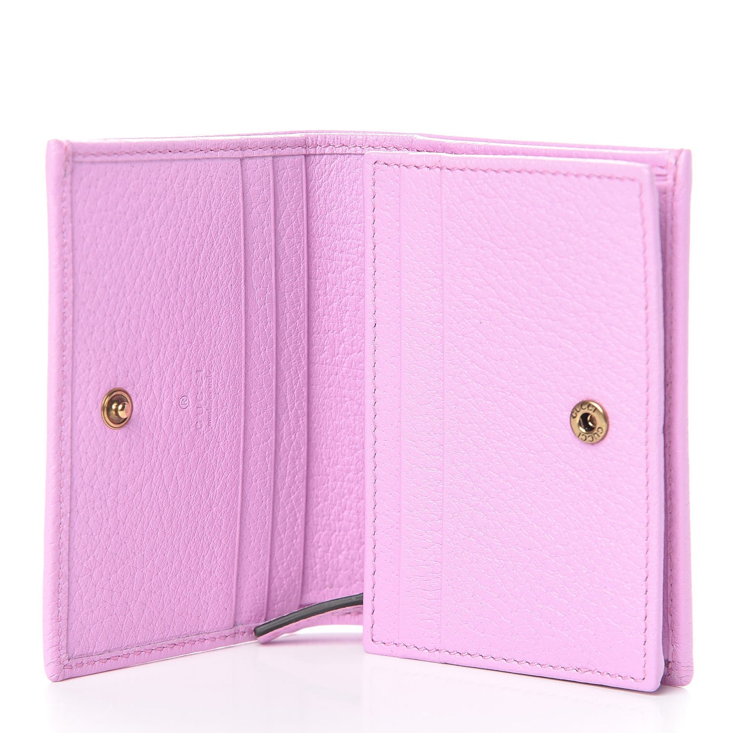Calfskin Crystal Double G Card Case Wallet Malva