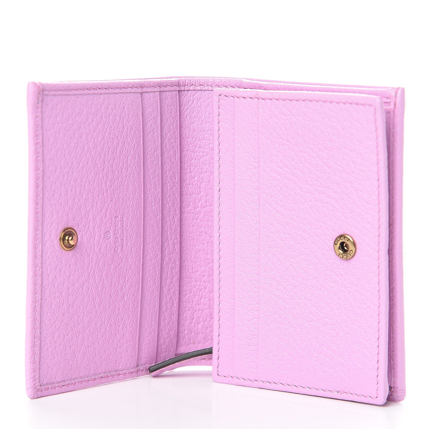 Gucci Calfskin Crystal Double G Card Case Wallet Malva 5 of 8