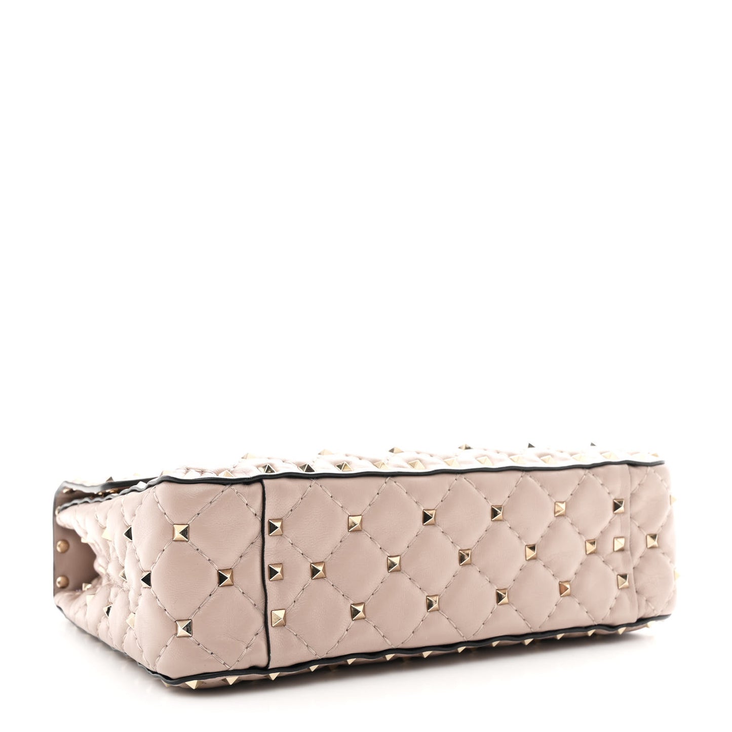 Lambskin Medium Rockstud Spike Shoulder Bag Poudre