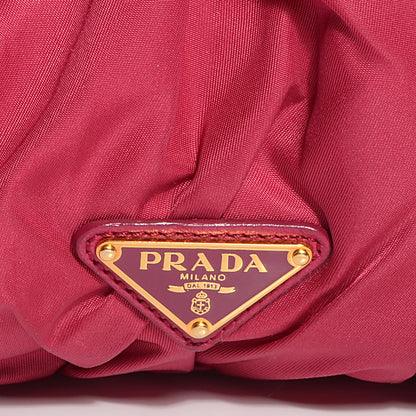 Prada Tessuto Nylon Origami Pleated Handbag Ibisco 2 of 10
