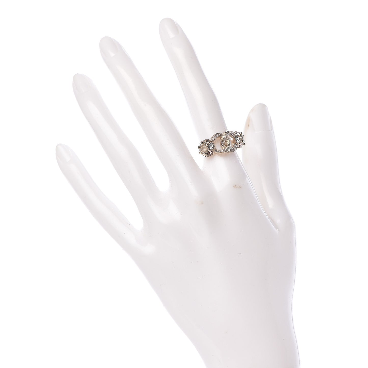 Crystal Poured Glass CC Ring 5 Gold
