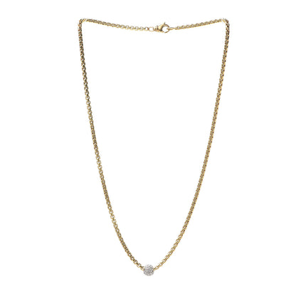 David Yurman 18K Yellow White Gold Diamond Pave Ball Pendant Necklace 3 of 5