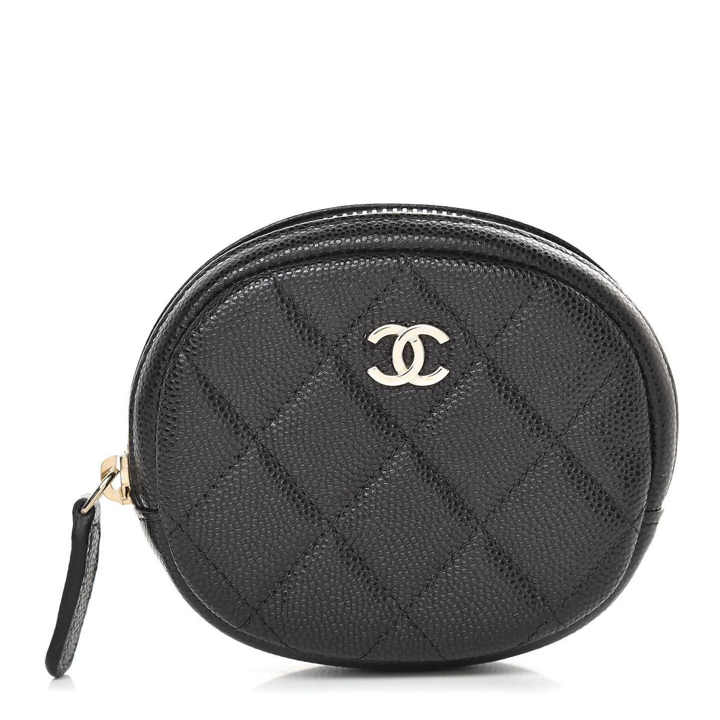 Caviar Quilted Zip Around Classic Coin Purse Black