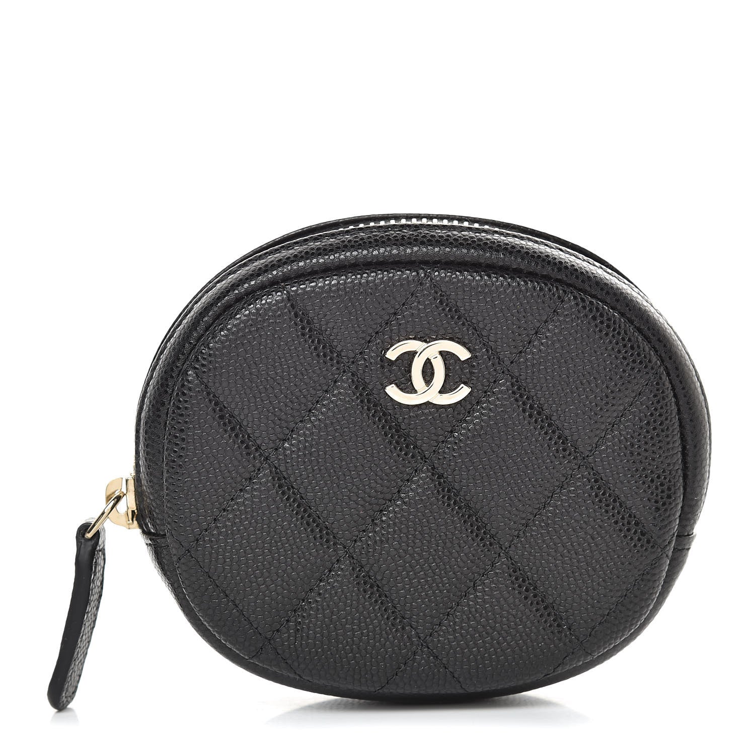 Chanel Caviar Quilted Zip Around Classic Coin Purse Black 1 of 8