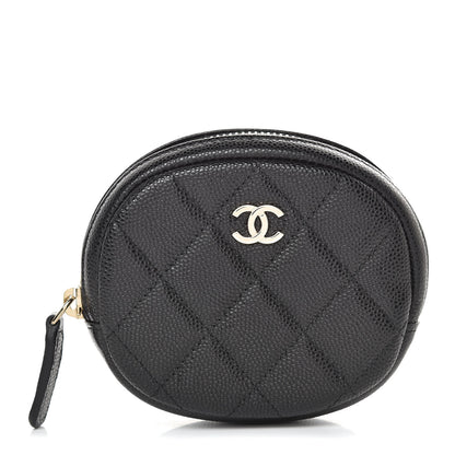 Chanel Caviar Quilted Zip Around Classic Coin Purse Black 1 of 8