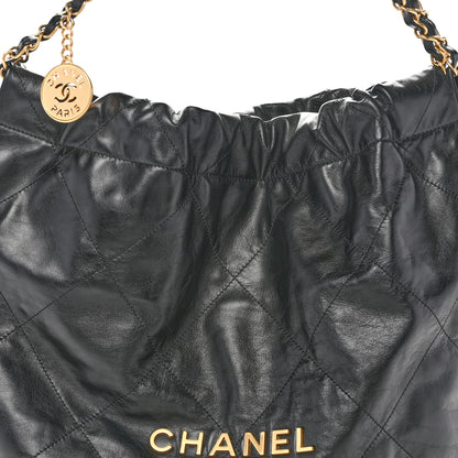 Chanel Shiny Calfskin Quilted Chanel 22 Black 9 of 12