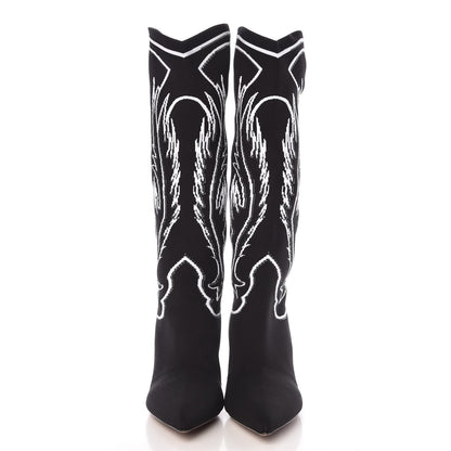 Christian Dior Jacquard Knit Fabric Spirit Mid-Calf Boot 41 Black 2 of 8