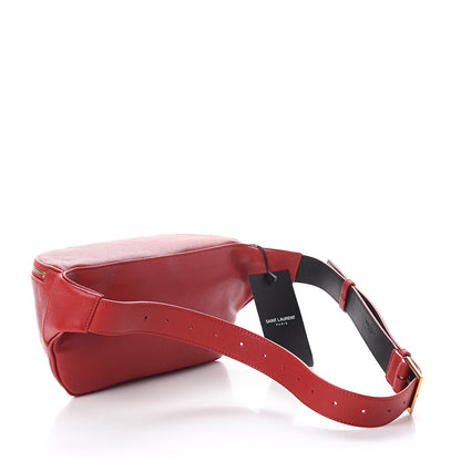 Saint Laurent Grain De Poudre Monogram Belt Bag Rouge Eros 2 of 7
