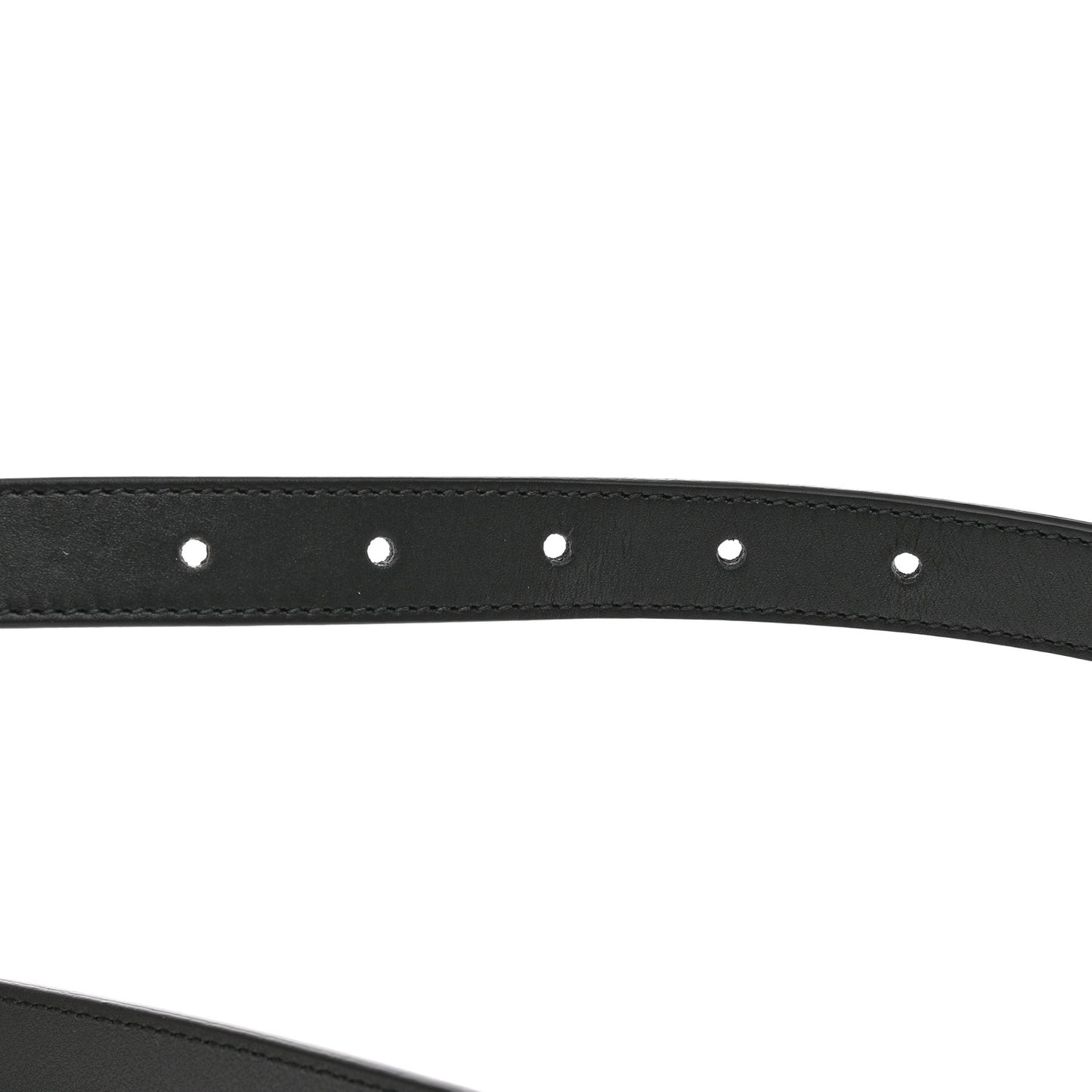Calfskin Pearl Double G 20mm Belt 90 36 Black Cream
