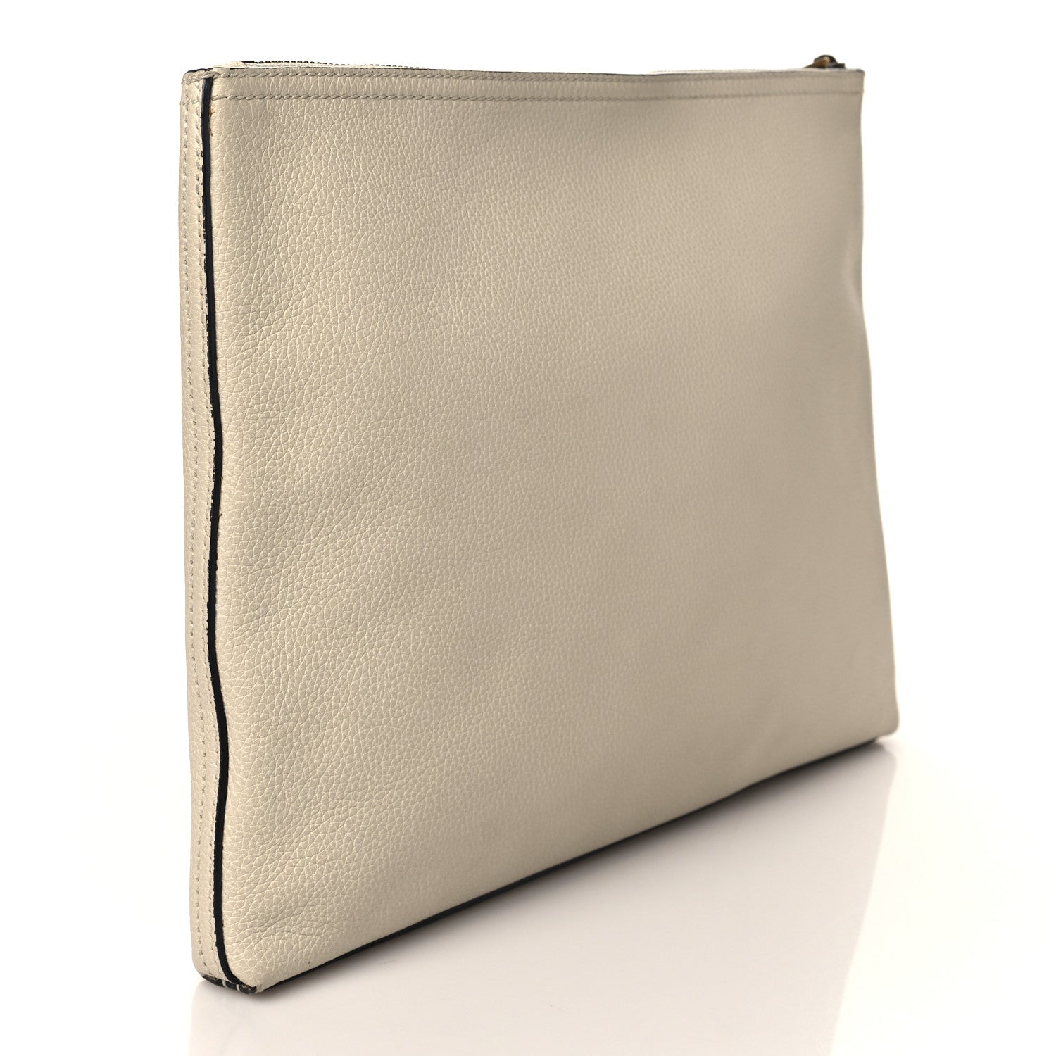 Gucci Pebbled Calfskin Medium Logo Portfolio Clutch White 3 of 7