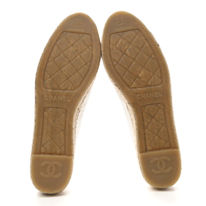 Chanel Lambskin CC Espadrilles 38 White Black 5 of 9