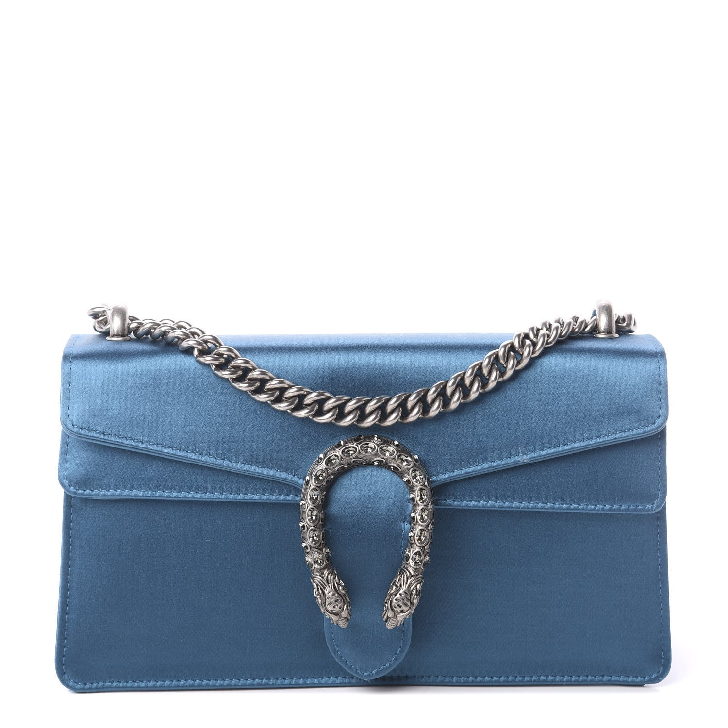 Gucci Satin Silk Crystal Small Dionysus Shoulder Bag Turchese Black Diamond 1 of 9