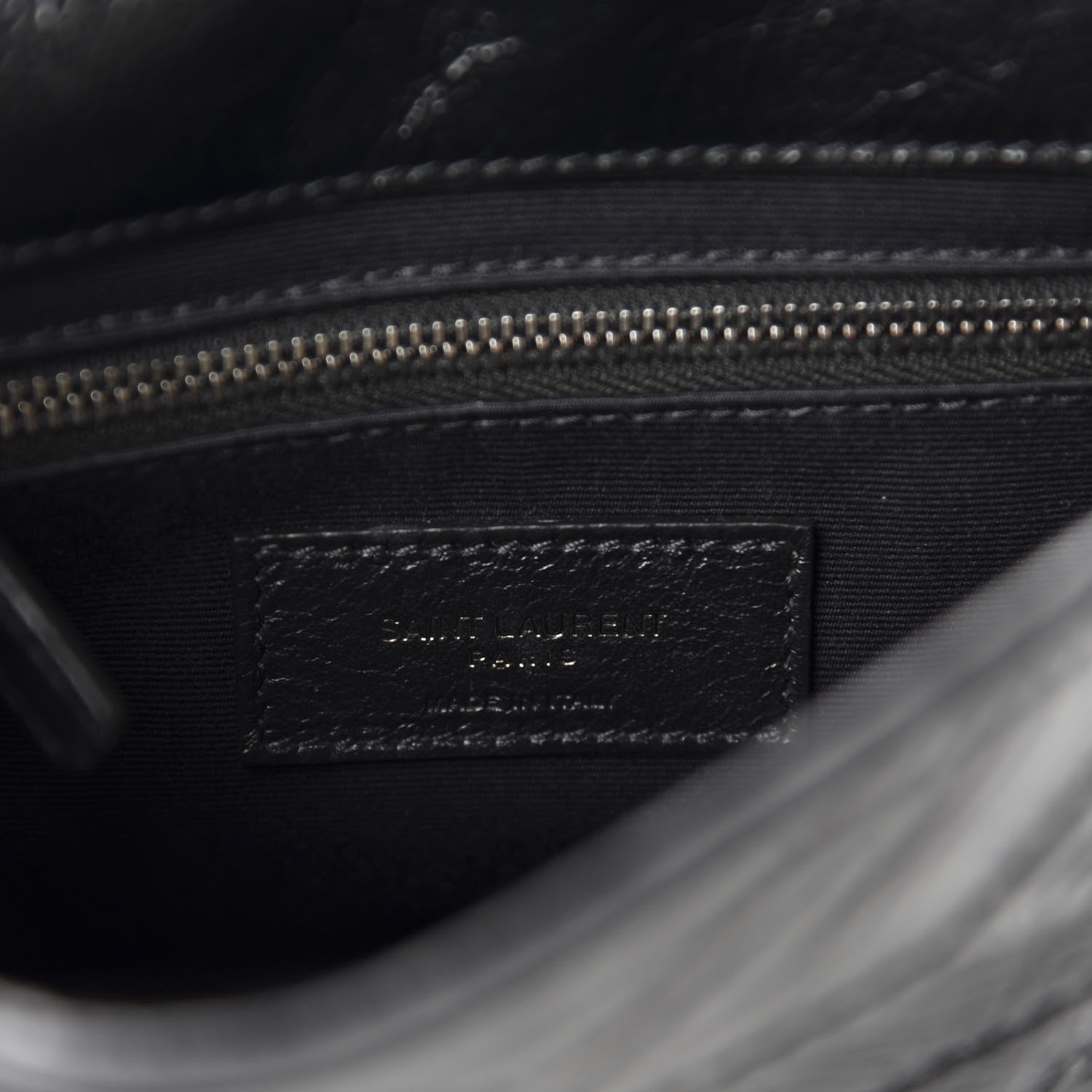 Saint Laurent Crinkled Calfskin Matelasse Monogram Niki Chain Wallet Black 8 of 10