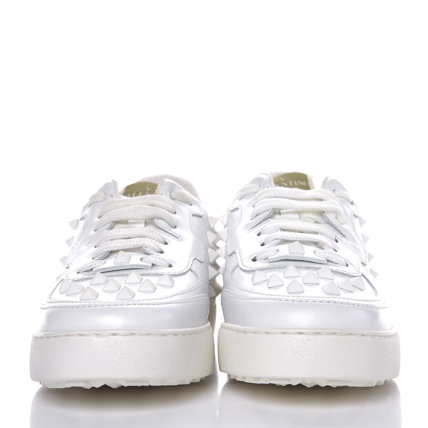 Valentino Garavani Calfskin Rockstud Sneakers 38 White 2 of 11